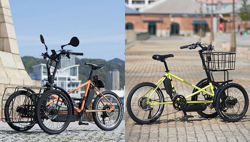 100台限定で発売された電動三輪車。フル電動タイプ（普通免許要）と電動アシストタイプ（普通免許なし）の2種類をラインナップ。［左］「フル電動タイプ noslisu NA 01」32万円、「電動アシストタイプ noslisu NB-01」27万円／ノスリス（写真：OCEANS編集部）
