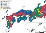 図2：（西日本）山陰地方や対馬、五島列島では、ポプラからローソンへの転換が進んでいる