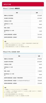 ドコモでiPhone 17と17 Proを購入する場合のシミュレーション