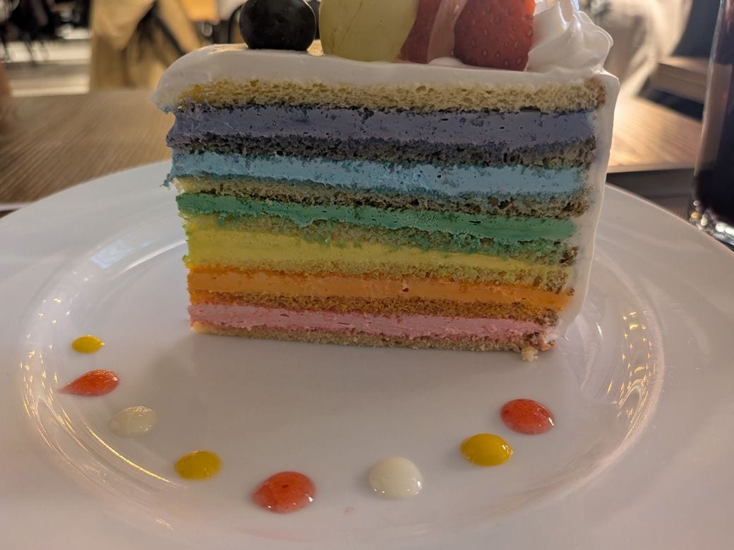 レインボーショートケーキ