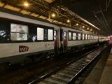 トゥールーズ・マタビオ駅始発のパリ行き夜行列車（筆者撮影）