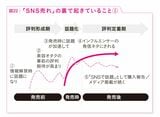 「SNS売れ」した商品についてSNSでどのように話題となり、売り上げにつながっているかを示す図