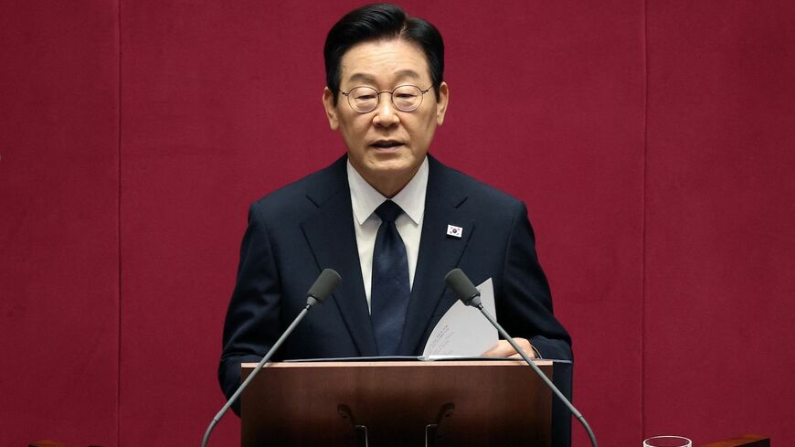 韓国の李在明大統領。韓国国会で4日撮影（写真：REUTERS/Chung Sung-Jun）