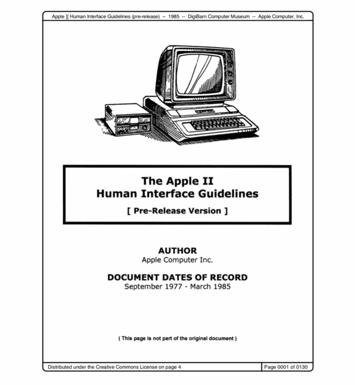 Macより以前の製品、Apple IIのHuman Interface Guidelines（写真：アップル）