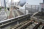 東急池上線五反田駅。ホームがかなり高い位置にあるのは