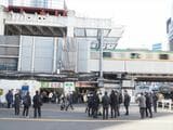 ハチ公前改札移転直後の宮益坂側出入り口＝2025年1月（編集部撮影）