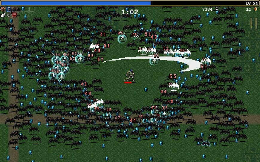「Vampire Survivors」のプレー画面