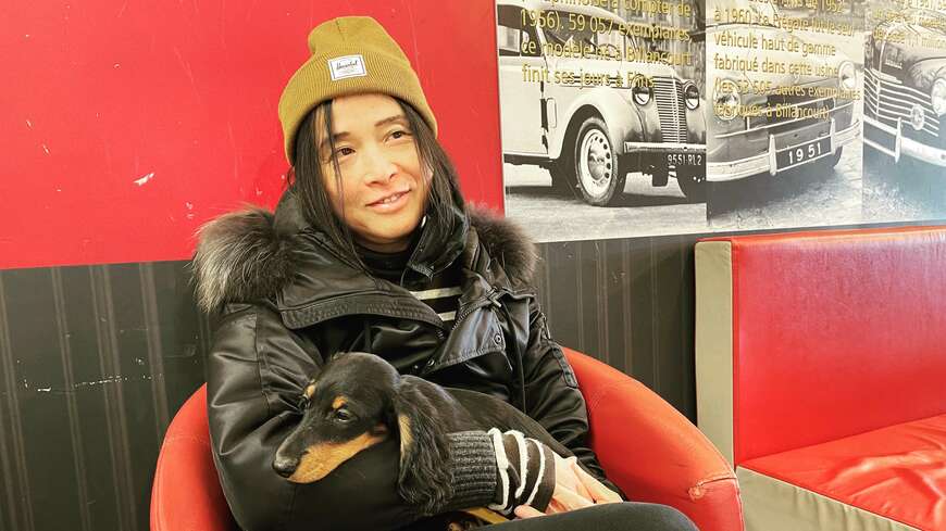 辻仁成さんとミニチュアダックスフンドの三四郎