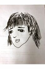 インタビューのために描き下ろしてくれた最近の妻の顔