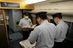 仮設本区での出発点呼
