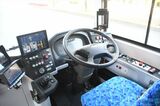 自動運転バスの運転席（記者撮影）