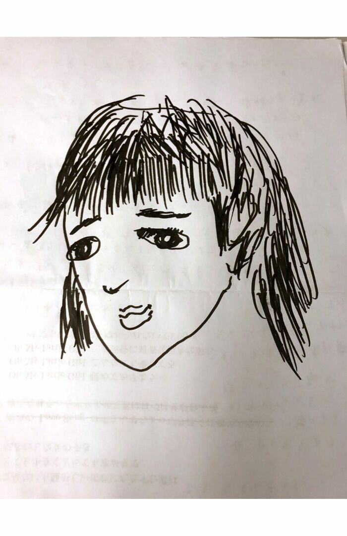 インタビューのために描き下ろしてくれた最近の妻の顔
