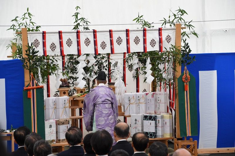 リニア安全祈願式の様子（記者撮影）