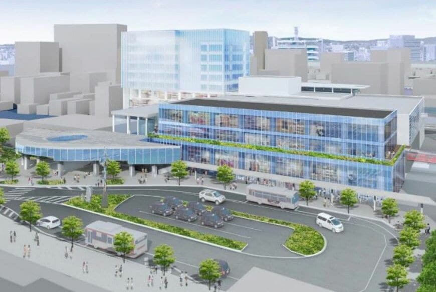 東岡崎駅南口の再開発イメージ（画像：名古屋鉄道）