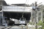 近くを走る鉄道も大きな被害を受けた