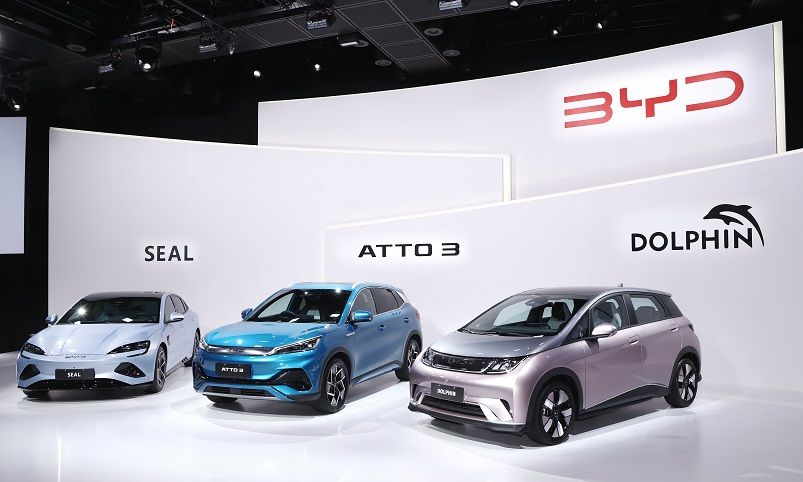 BYDが日本で発売を予定する3車種（撮影：尾形文繁）