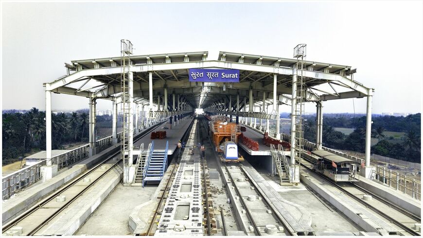 2027年8月に先行開業を目指す区間のスーラト駅（写真：NATIONAL HIGH SPEED RAIL CORPORATION LIMITED）
