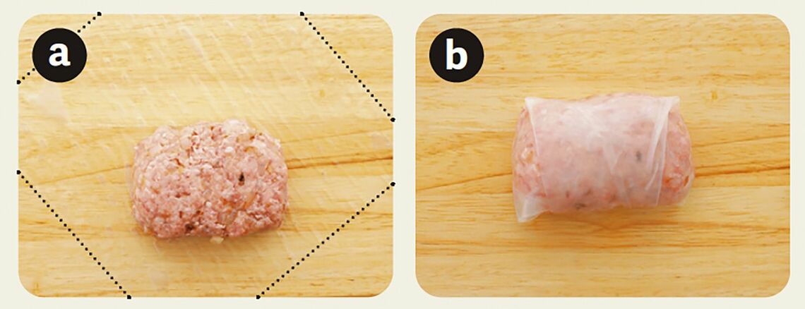 ハンバーグの包み方