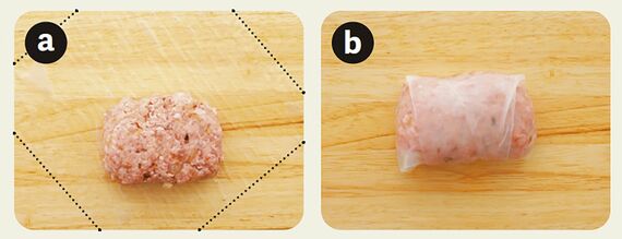 ハンバーグの包み方