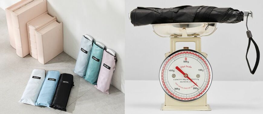 Waterfront「ポケフラットサンシェイド」。200g未満と軽く、コンパクトな薄型。UVカット率、遮光率はともに100％（※1）で、雨の日にも使える高い撥水性能を持つ。1650円（税込）（写真：Waterfront）