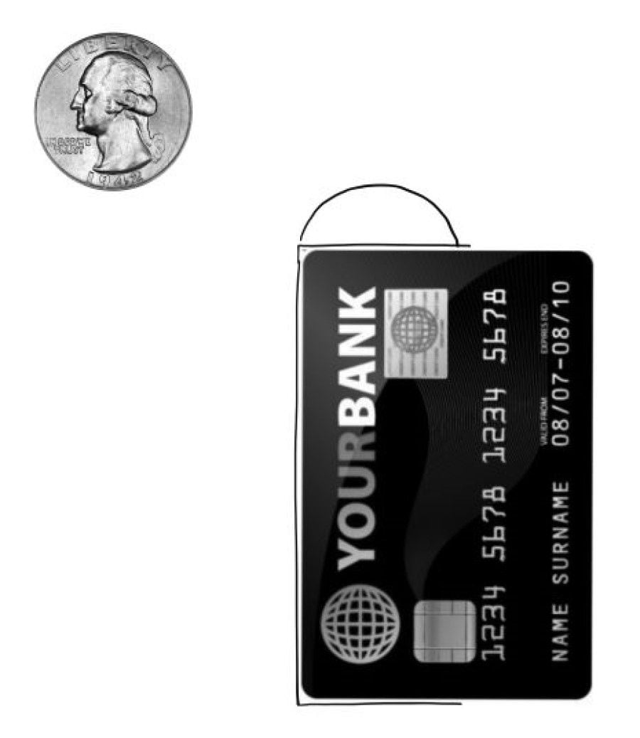 コインやクレジットカードを使った「小ワザ」で円や直線もきれいに描くことができる（出所：『誰でも30分で絵が描けるようになる本』）