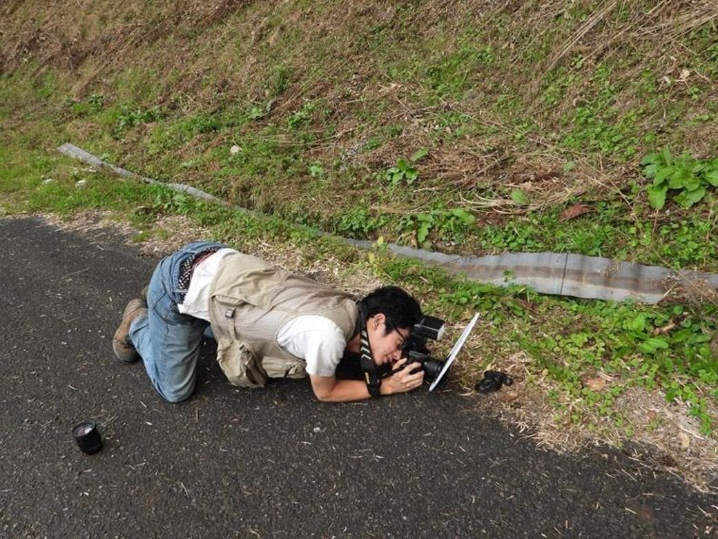 野外調査中の福田さん