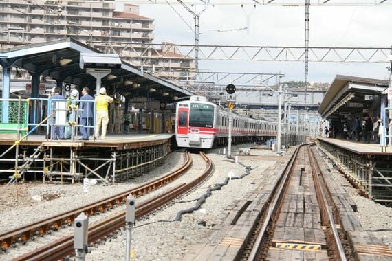 相鉄星川駅 工事中地上時代