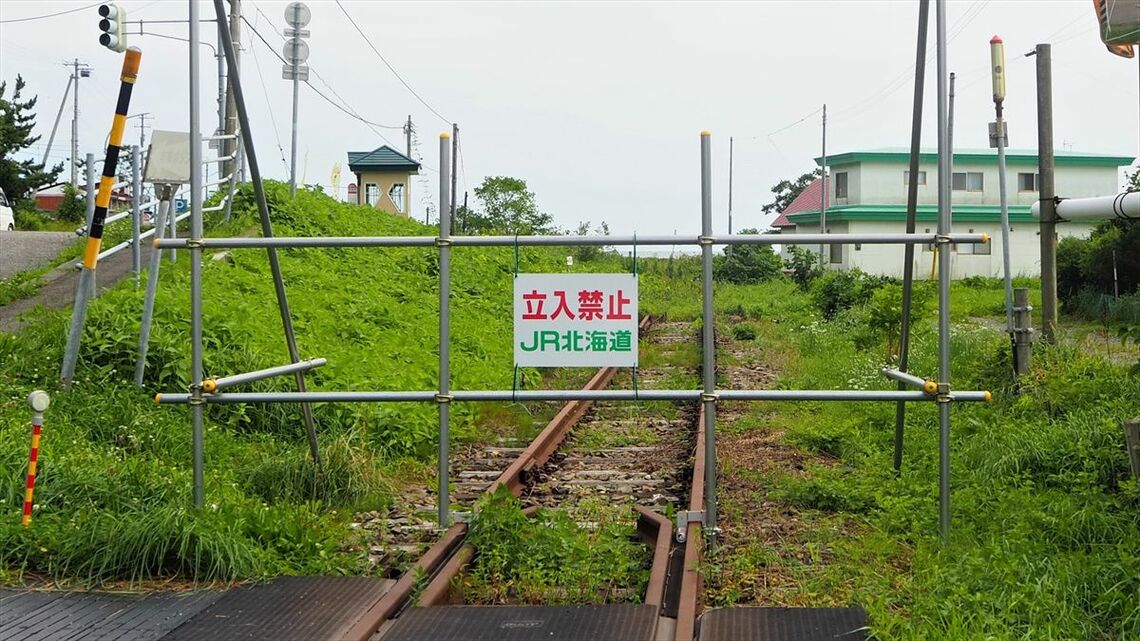 廃止された日高本線の線路