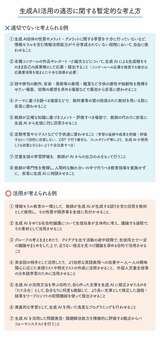 生成AI活用の適否に関する暫定的な考え方