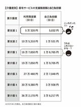 介護度別 利用限度額 自己負担額
