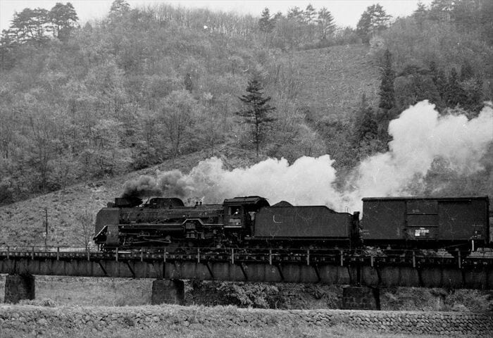 伯備線を走るD51形蒸気機関車