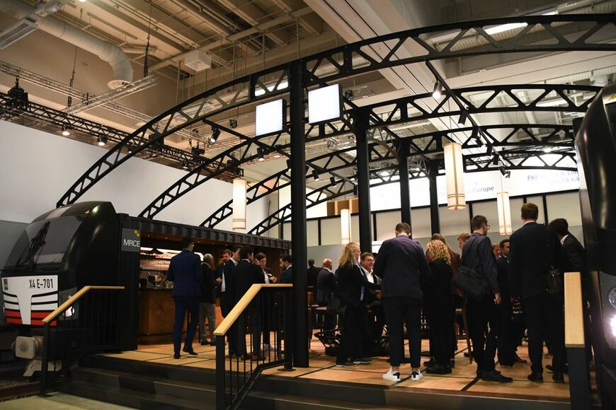 「三井レール・キャピタル・ヨーロッパ」のブース（記者撮影）