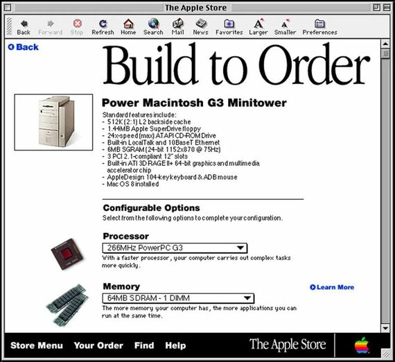オンライン直販のApple Storeを開設しBTO（構成カスタマイズ販売）を用意した