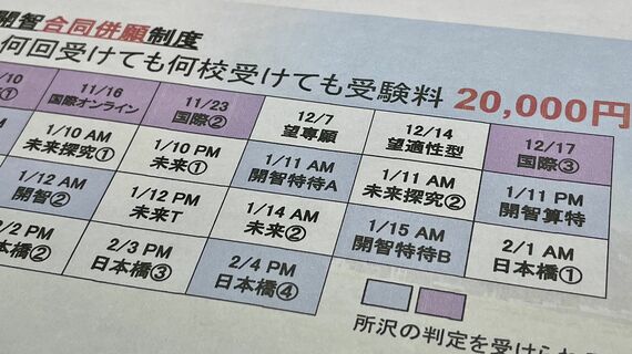 開智所沢が塾関係者向けに配布した資料