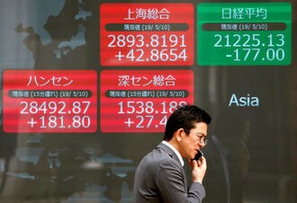 日経平均は5日続落､米中通商協議巡り乱高下