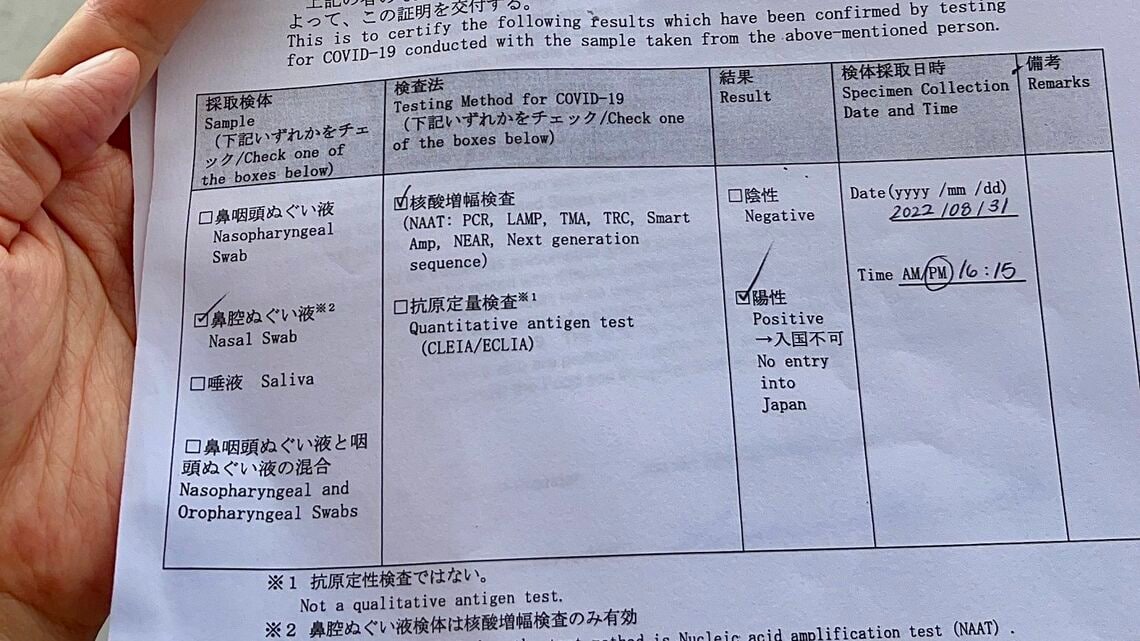 ホームキットでも何度も検査してきたのに、なんと陽性に…（写真：筆者提供）