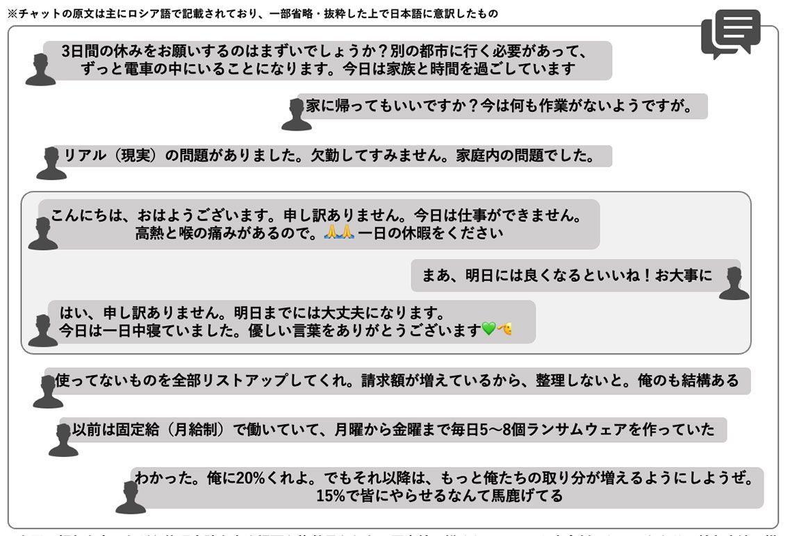 流出したチャットの内容