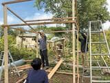 サウナ小屋のフレーム。これに板を張って強度を確保した（（写真：『小屋の時間』／Mさん）