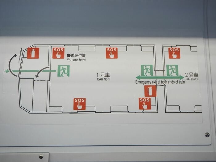 非常通報器や脱出経路などの案内図
