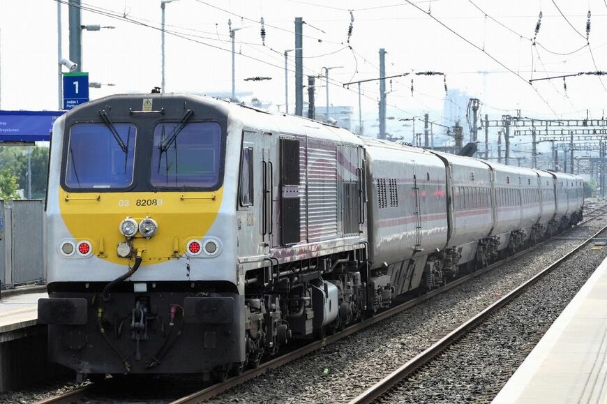 首都ダブリンと北アイルランドのベルファストを結ぶ国際列車（筆者撮影）