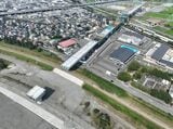 「釜無川橋梁ほか新設工事」の工事現場をドローンで空中から撮影（写真：JR東海）
