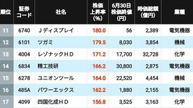 3位は古河電工､2位が太陽誘電､1位はやはりの銘柄？ 2026年上半期に株価が上昇＆下落した｢大型株｣ランキング200＋201社