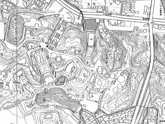 小田急モノレールのルート図 川崎市地形図