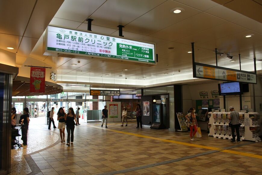 亀戸駅の北口改札辺りで撮影した写真（筆者撮影）
