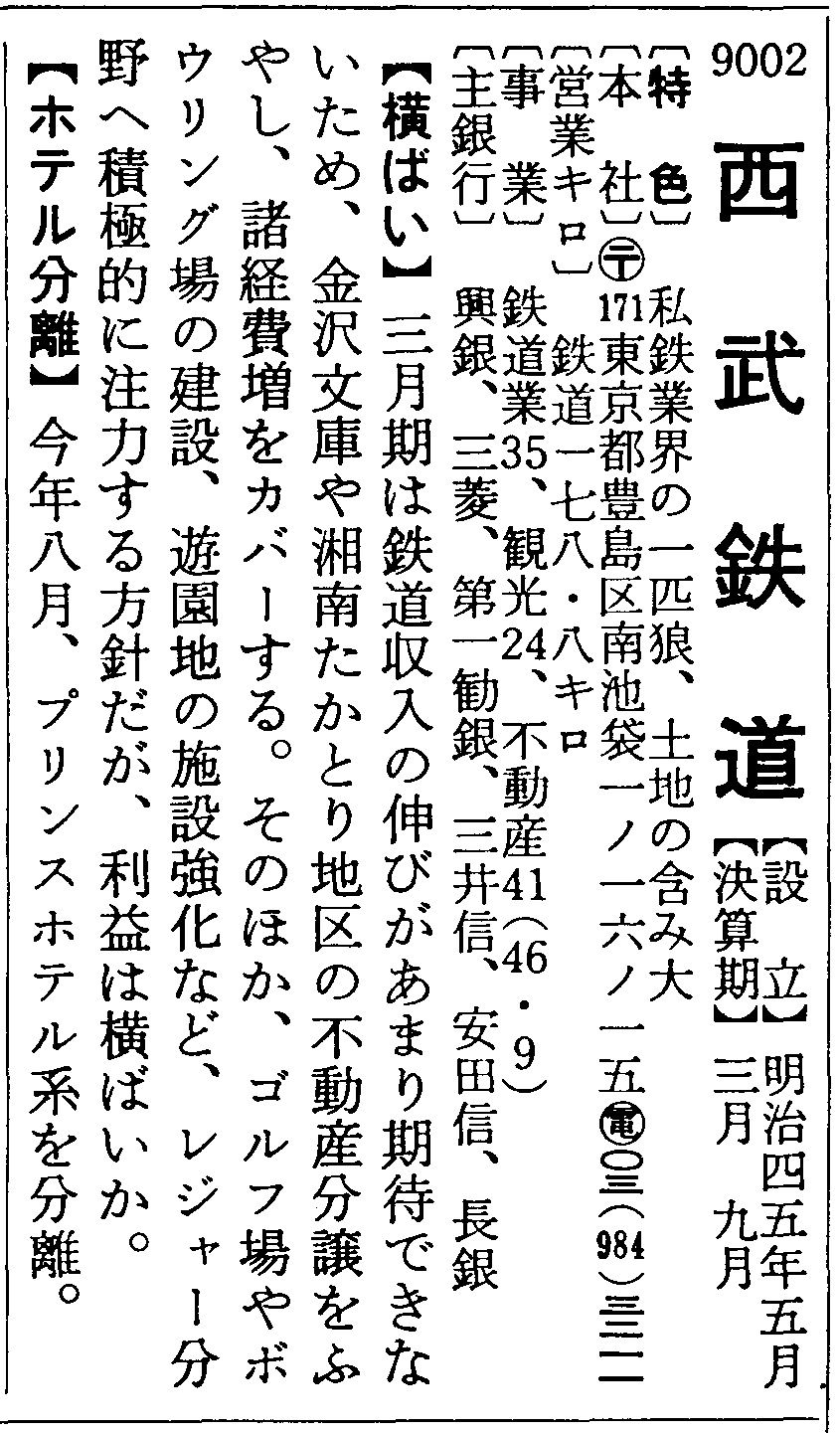（出所）『会社四季報』1972年新春号