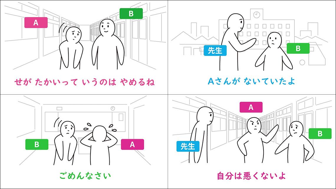 動画教材「ともだちづくり・かかわりづくりプログラム」のイメージ。文科省と吹田市のウェブサイトで閲覧できる