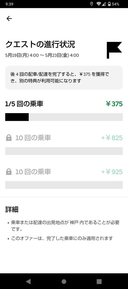 ここ最近のクエストの一例（著者撮影）