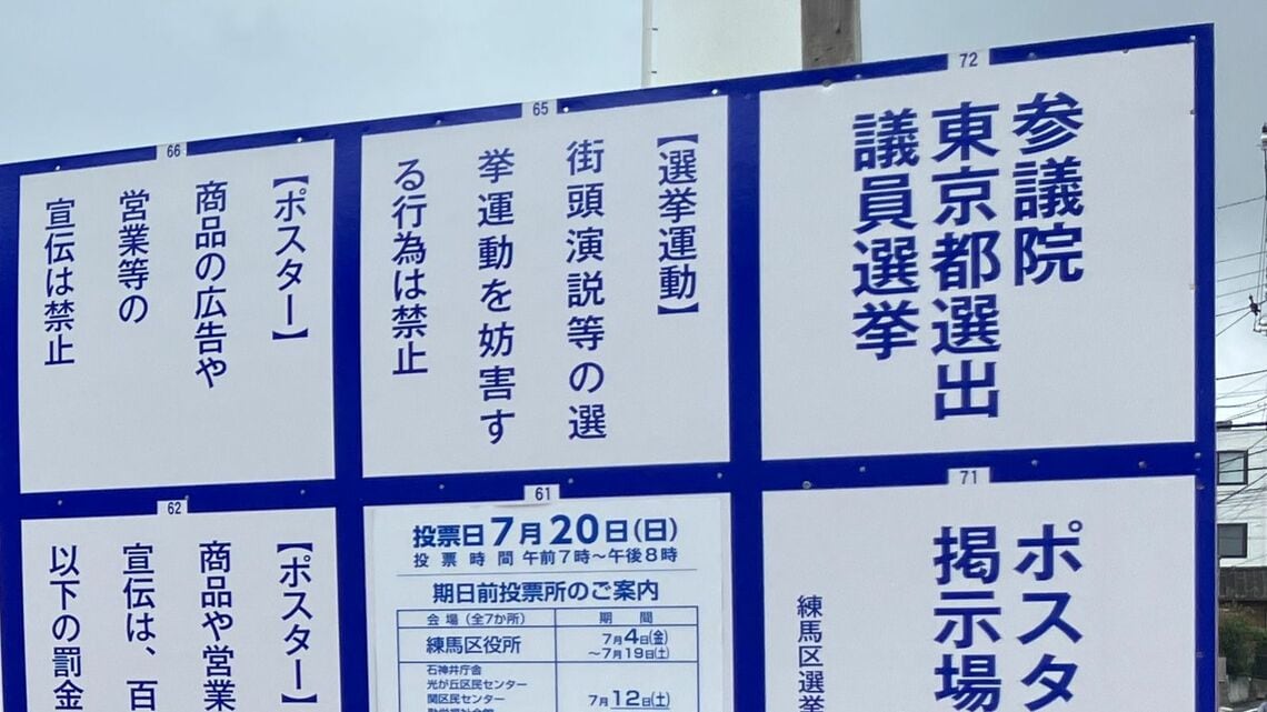 参院選ポスター掲示板