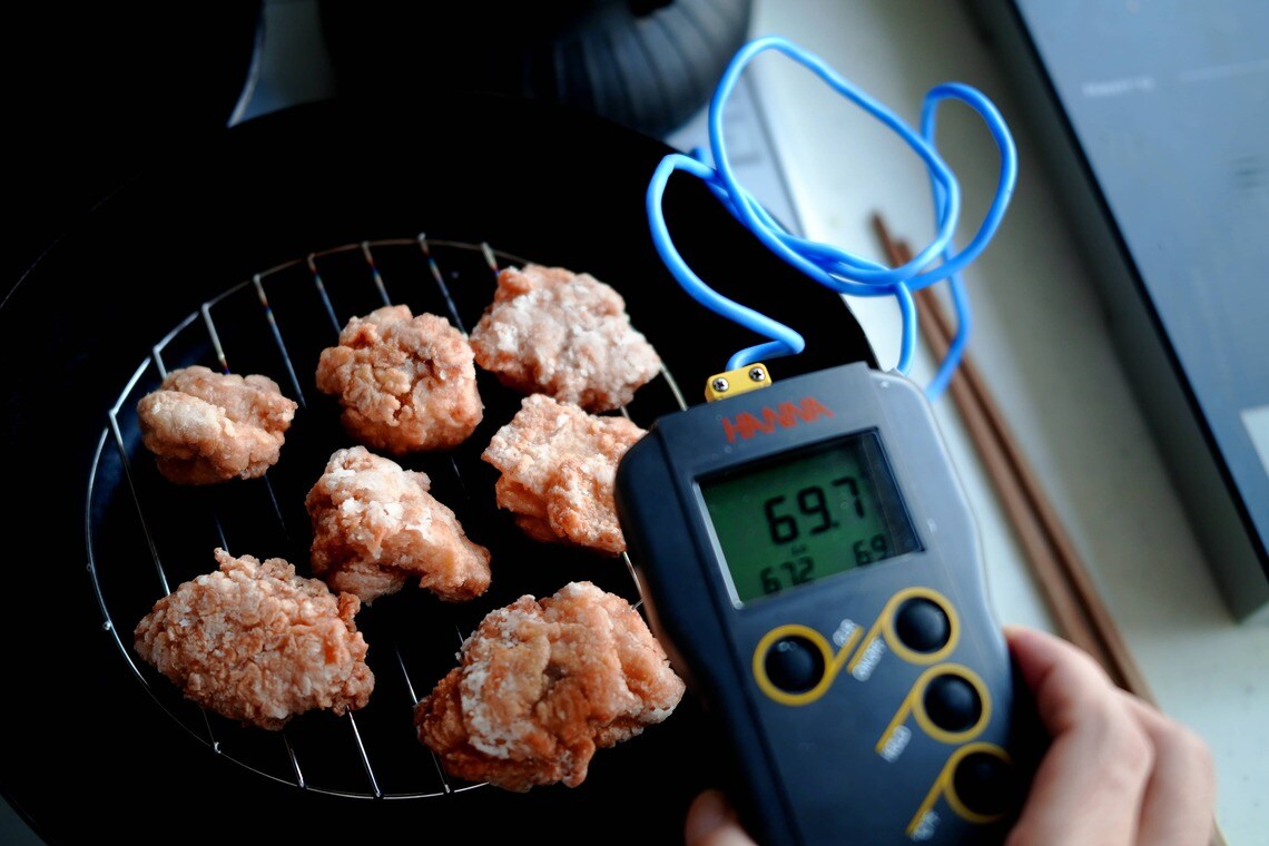 中心温度はおよそ70℃でした。