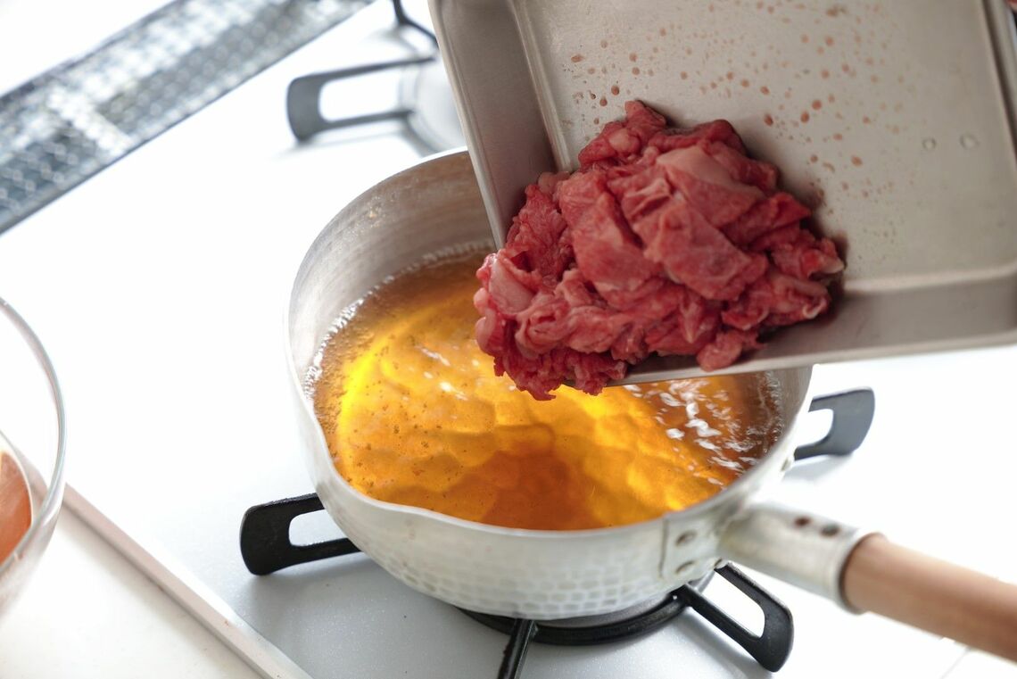 沸いたところに入れるのもポイントです